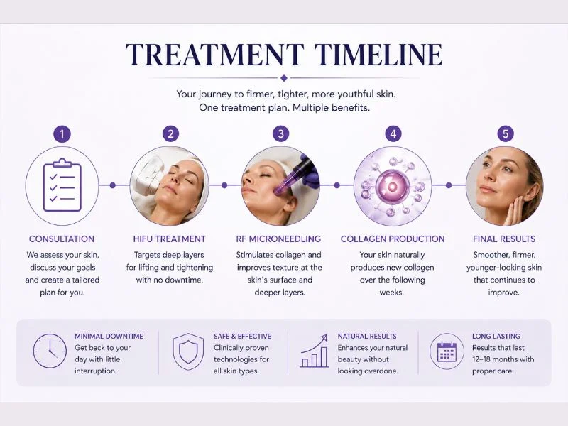 Timeline of how long complete skin tightening treatment Ryton on Dunsmore results take